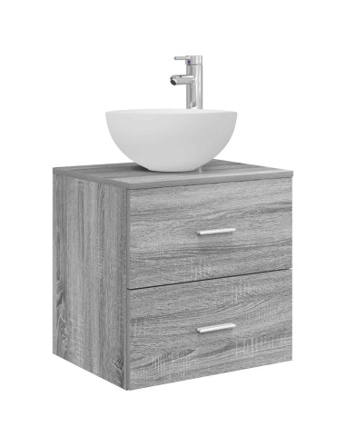 Set di Armadi da Bagno 3 pz Sonoma grigio 49,5 x 35 x 63 cm