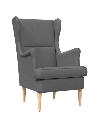 Poltrona con Ottomano 2 pz Grigio Scuro Tessuto