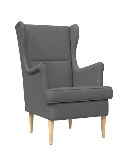 Poltrona con Ottomano 2 pz Grigio Scuro Tessuto