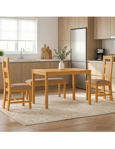Set da pranzo 4 pz Grigio Legno di Quercia Massello