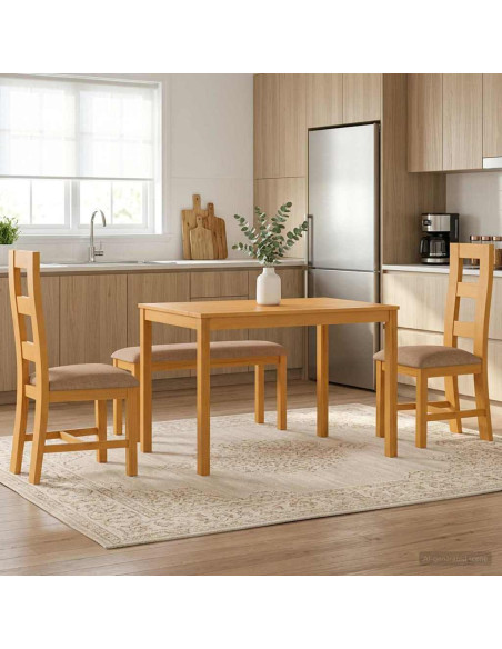 Set da pranzo 4 pz Grigio Legno di Quercia Massello
