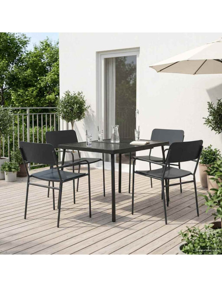 Set da pranzo 5 pz Antracite Acciaio