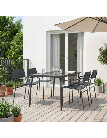 Set da pranzo 5 pz Antracite Acciaio