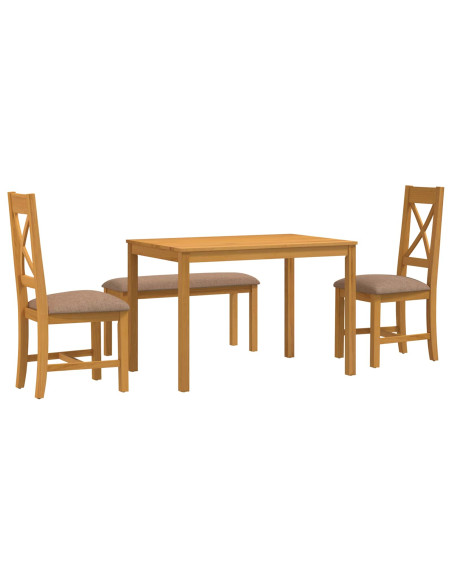 Set da pranzo 4 pz Grigio Legno di Quercia Massello