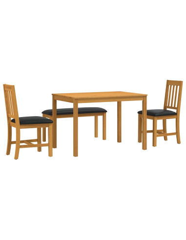 Set da pranzo 4 pz Nero Legno di Quercia Massello