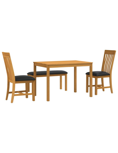 Set da pranzo 4 pz Nero Legno di Quercia Massello