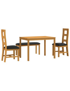 Set da pranzo 4 pz Nero Legno di Quercia Massello 2