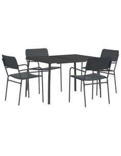 Set da pranzo 5 pz Antracite Acciaio 2