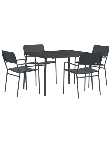 Set da pranzo 5 pz Antracite Acciaio
