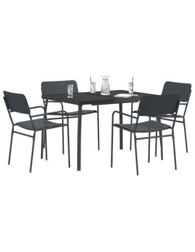 Set da pranzo 5 pz Antracite Acciaio