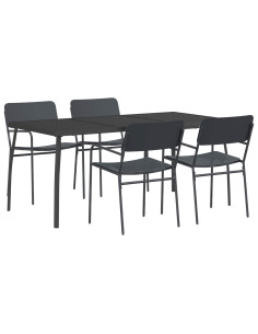 Set da pranzo 5 pz Antracite Acciaio 2