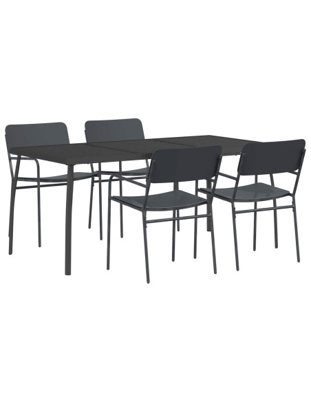 Set da pranzo 5 pz Antracite Acciaio