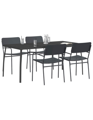 Set da pranzo 5 pz Antracite Acciaio