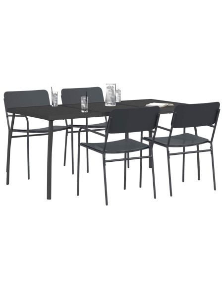 Set da pranzo 5 pz Antracite Acciaio