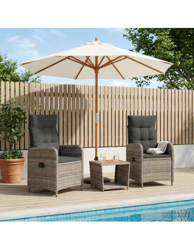 Set Lounge da Giardino 3 pz Grigio chiaro e grigio scuro