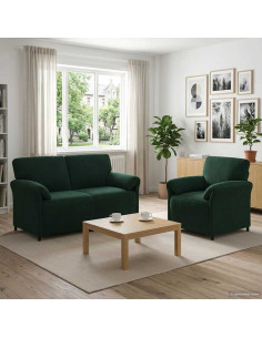 Set di divani 2 pz Verde Scuro Velluto