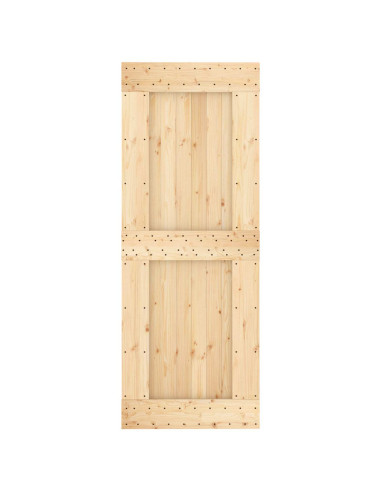 Porta scorrevole Naturale e Nero 80 x 210 cm