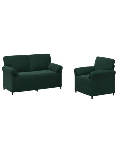 Set di divani 2 pz Verde Scuro Velluto 2