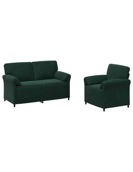 Set di divani 2 pz Verde Scuro Velluto