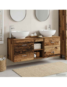 Set di mobili per il bagno 3 pz Legno antico