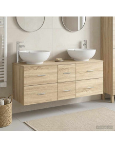 Set di mobili per il bagno 3 pz Rovere Sonoma
