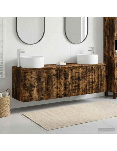 Set di Armadi da Bagno 3 pz Rovere Fumo 49,5 x 44,5 x 66 cm