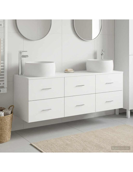 Set di mobili per il bagno 3 pz Bianco 49,5 x 44,5 x 66 cm