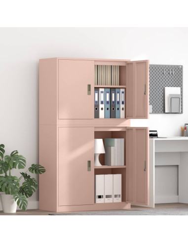 Armadio 2 pz Rosa 90 x 40 x 160 cm Acciaio Bloccabile