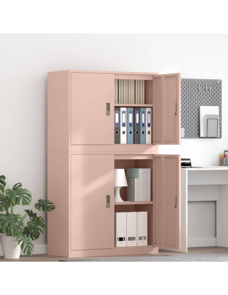 Armadio 2 pz Rosa 90 x 40 x 160 cm Acciaio Bloccabile