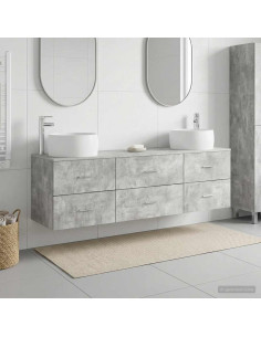 Set di mobili per il bagno 3 pz Grigio Cemento