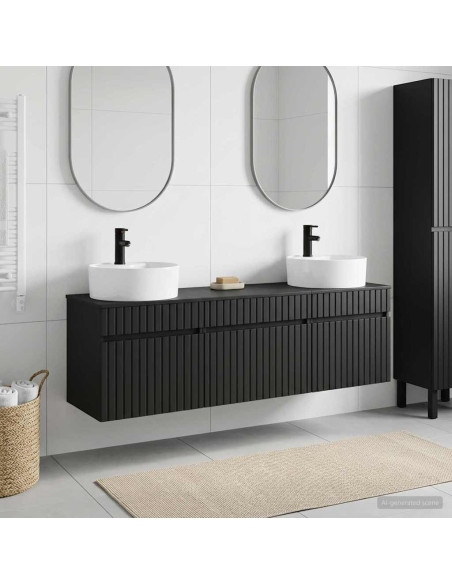 Set di Armadi da Bagno 3 pz Nero 49 x 44,5 x 65 cm