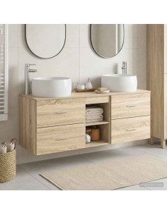 Set di mobili per il bagno 3 pz Rovere Sonoma