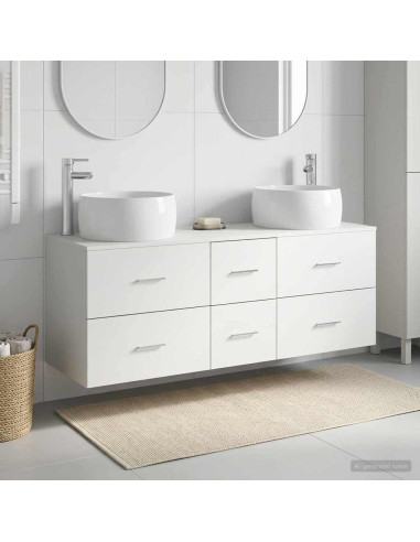 Set di mobili per il bagno 3 pz Bianco 49,5 x 44,5 x 66 cm