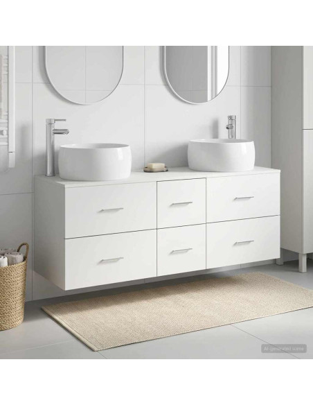 Set di mobili per il bagno 3 pz Bianco 49,5 x 44,5 x 66 cm