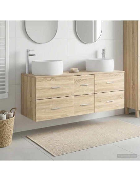 Set di mobili per il bagno 3 pz Rovere Sonoma