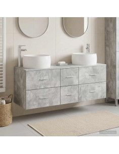 Set di mobili per il bagno 3 pz Grigio Cemento