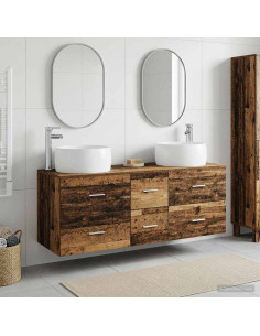 Set di mobili per il bagno 3 pz Legno antico