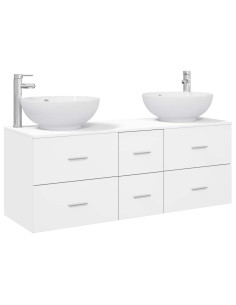 Set di mobili per il bagno 3 pz Bianco 49,5 x 44,5 x 65 cm 2