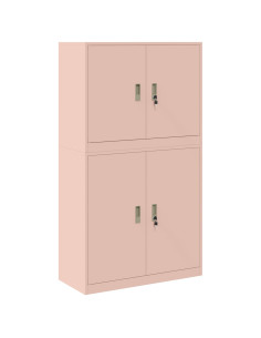 Armadio 2 pz Rosa 90 x 40 x 160 cm Acciaio Bloccabile 2