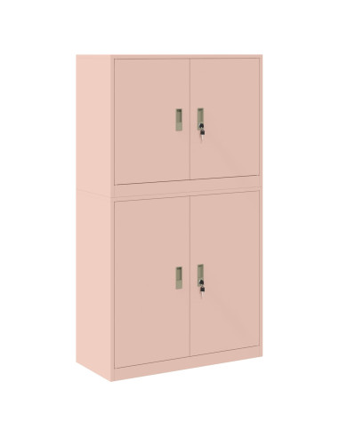 Armadio 2 pz Rosa 90 x 40 x 160 cm Acciaio Bloccabile