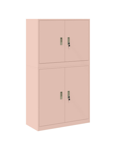 Armadio 2 pz Rosa 90 x 40 x 160 cm Acciaio Bloccabile