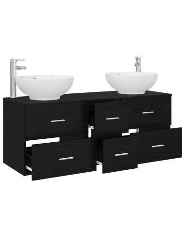 Set di mobili per il bagno 3 pz Nero 49,5 x 44,5 x 65 cm