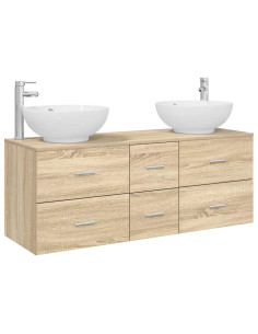 Set di mobili per il bagno 3 pz Rovere Sonoma 2