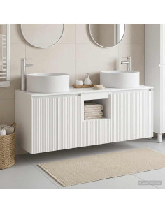 Set di Armadi da Bagno 3 pz Bianco Lucido 49,5 x 44,5 x 65,5 cm