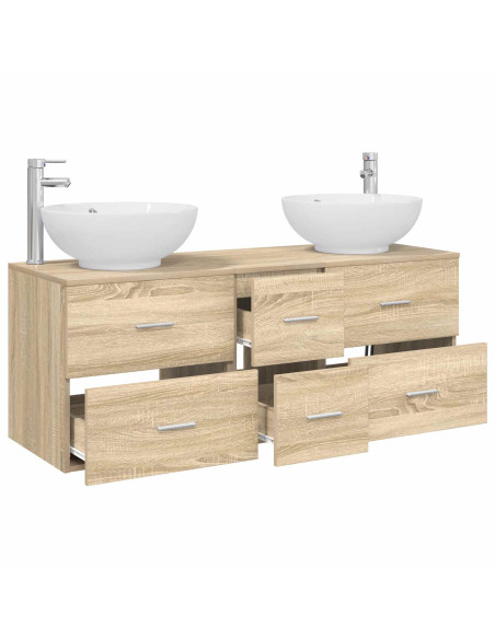 Set di mobili per il bagno 3 pz Rovere Sonoma