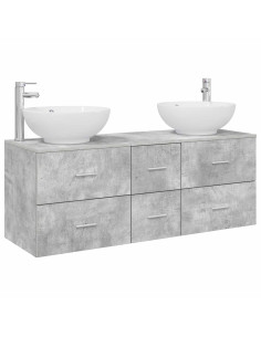 Set di mobili per il bagno 3 pz Grigio Cemento 2