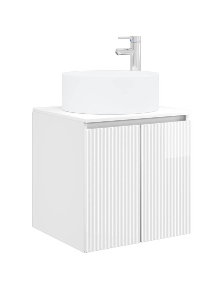 Set di Armadi da Bagno 3 pz Bianco Lucido 49,5 x 44,5 x 65,5 cm