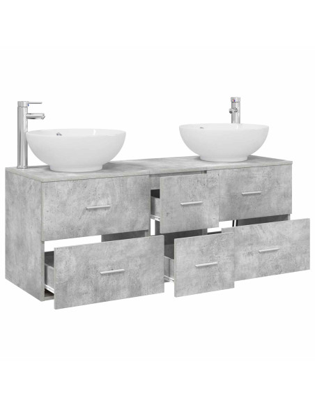 Set di mobili per il bagno 3 pz Grigio Cemento