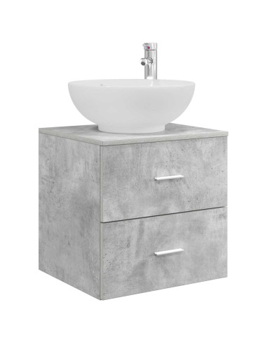 Set di mobili per il bagno 3 pz Grigio Cemento