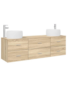 Set di mobili per il bagno 3 pz Rovere Sonoma 2